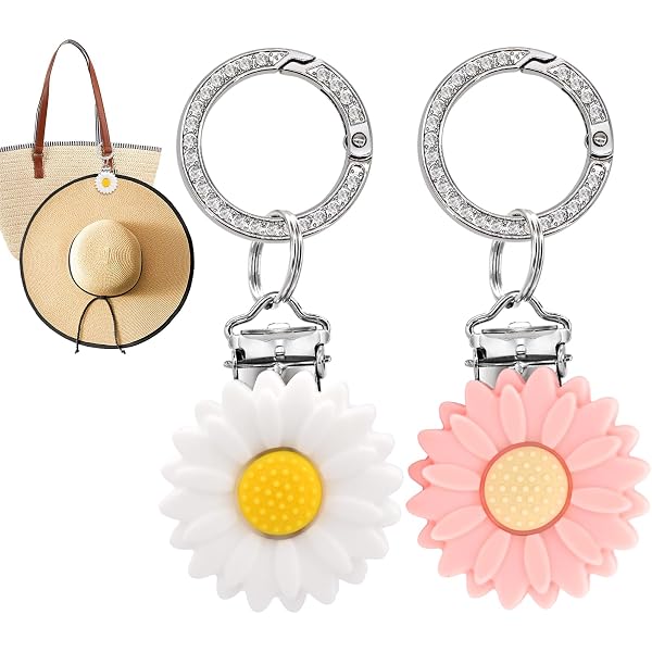 6859 Daisy Hat Clip On Bags, Silicone Hands Free White Hat Clip for Travel, Hands-Free Hat Clip for Bag Hat Holder  main image 2