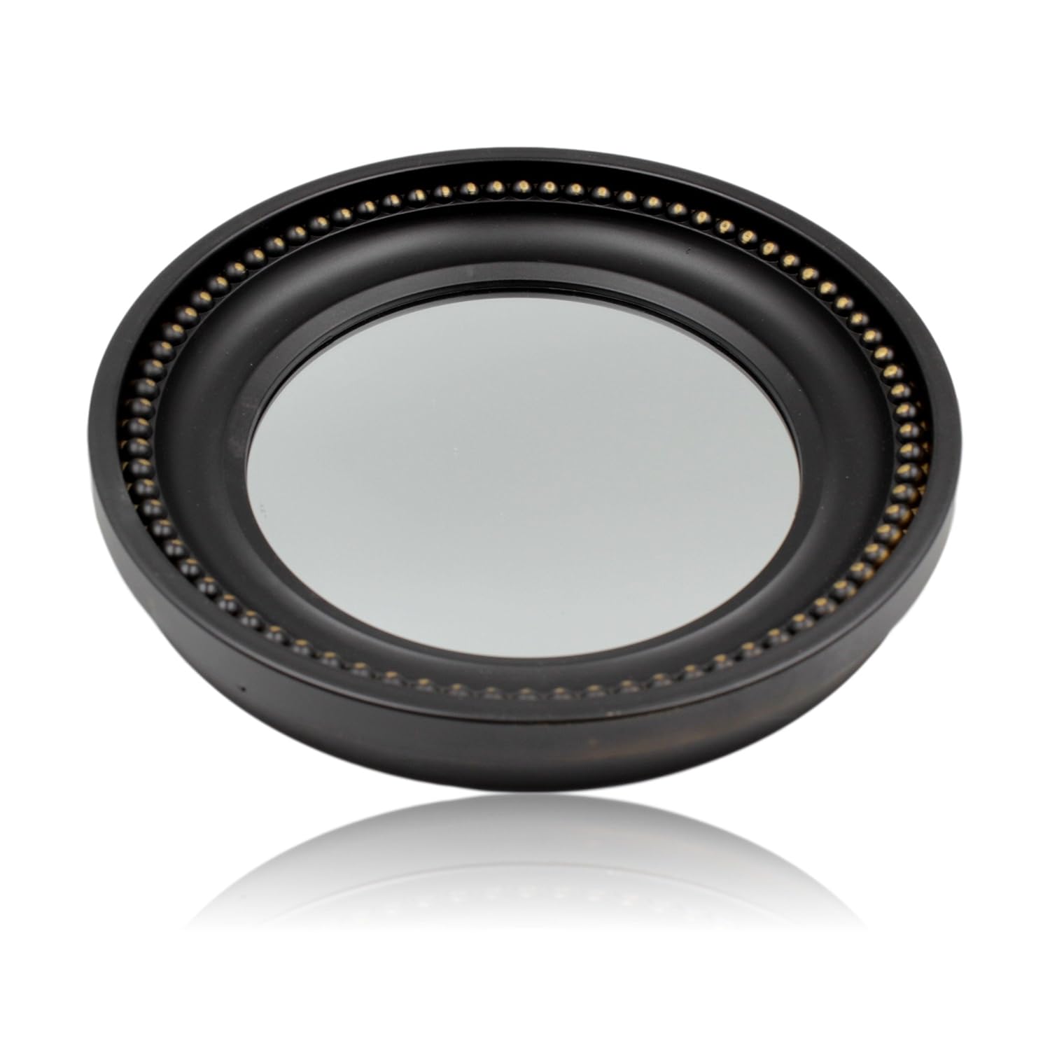 West5Products 1x Vintage Style Black Gold Round Wall Mirror 25cm Dia