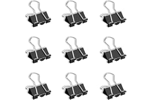 DANRONG 130 PCS Small Binder Clips, 3/4 inch, Paper Clamps, Binderclips, Black Clips for Paperwork, Home, School, Office Supplies (0.75in, Black)