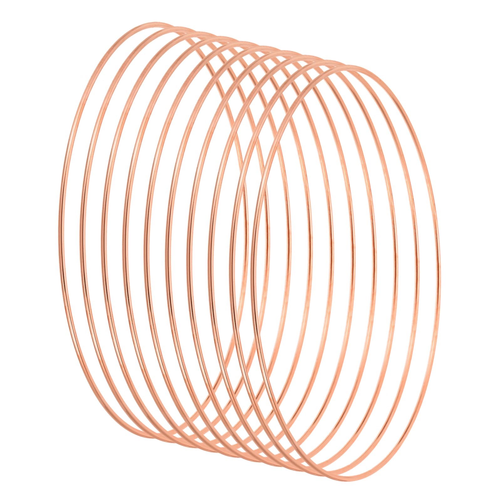PATIKIL 7.9 Inch Dream Catcher Rings, 10 Pcs Metal Macrame Wreath Floral Round Ring Hoop for Christmas Decor Home Car DIY Craft Wedding Wall Hanging Decorations, Rose Gold — image 1
