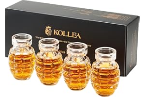 Kollea Grenade Shaped Shot Glass Set, Funny Shot Cups with Heavy Base for Whiskey, Tequila, Vodka, Liquor, 21st Birthday Gift