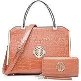 Dasein Women Purses and Handbags Top Handle Satchel Bags Large Shoulder Work Bag Tote with Wallet