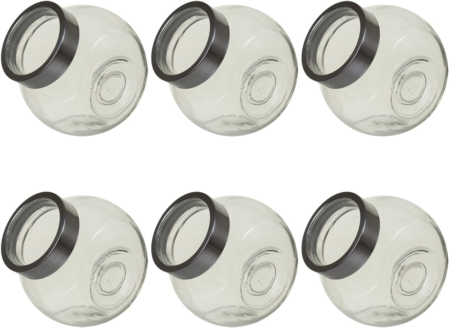Marko Kitchen 1500ml Glass Cookie Jar Retro Sweet Shop Candy Screw Lid Storage Display Window (6 Jars)