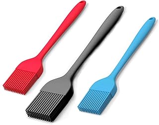 Pritogo 3er Set Backpinsel aus Silikon Hitzebeständig, Fexibel, Für Öl, Butter, Marinade, Grill. Kuchenpinsel, Pinsel, Silikonpinsel, Grillpinsel, Backpinsel