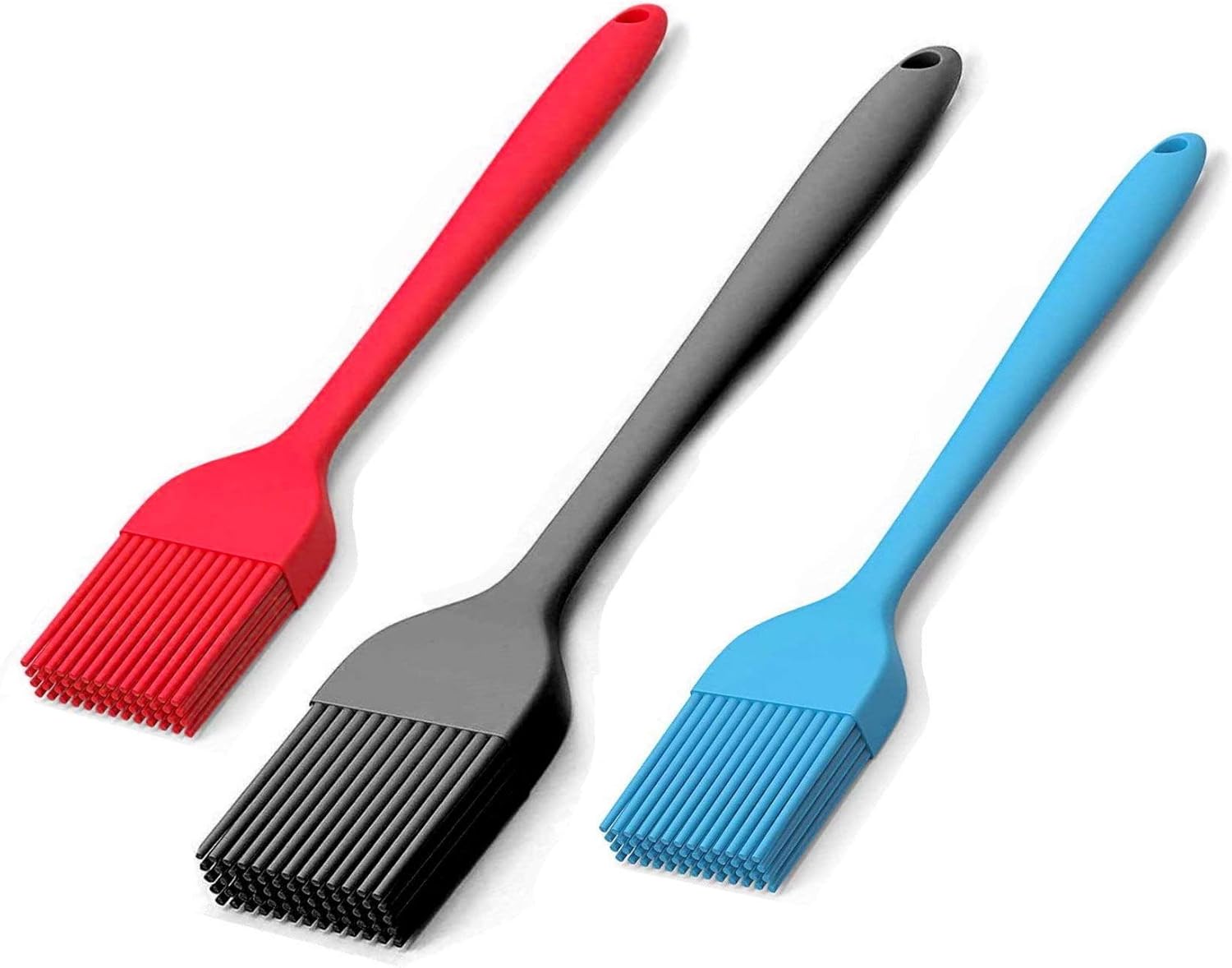 Pritogo 3er Set Backpinsel aus Silikon Hitzebeständig, Fexibel, Für Öl, Butter, Marinade, Grill. Kuchenpinsel, Pinsel, Silikonpinsel, Grillpinsel, Backpinsel