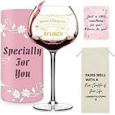 PHILORN Retirement Gifts for Women 2026, Retirement Wine Glass for Women, Pink Gift Package with Goblet, Wine Bag, and Farewell Card for Retired Woman