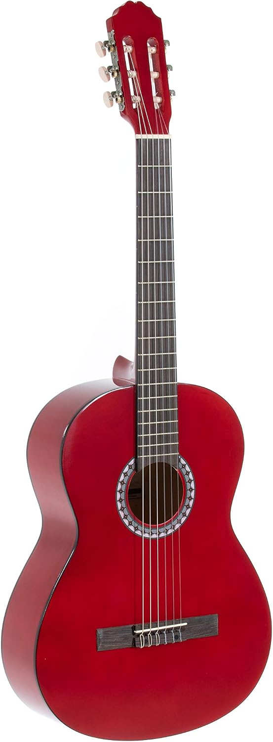 GEWA classical guitar, Basic guitar, basswood body, pakkawood fingerboard, chrome-plated machine heads, 4/4 red
