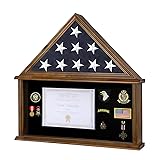 Tieeqe Large Military Shadow Box - Solid Wood
