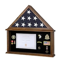 Tieeqe Large Military Shadow Box - Solid Wood