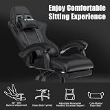 bigzzia Ergonomic Gaming Chair with Lumbar Cushion Headrest Black view 8
