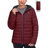 Little Donkey Andy Women's Packable Lightweight Puffer Jacket Hooded Windproof Winter Coat with Recycled Insulation