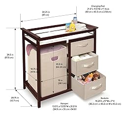 Badger Basket Modern Baby Changing Table with