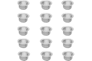 CRZQXOUR 15 PCS Premium Double Filter Cocktail Smoker Screen Bowl Top Mesh Set, Stainless Steel, Washable, Permanent Smoking Jerky Screens for Cocktails and Whiskey