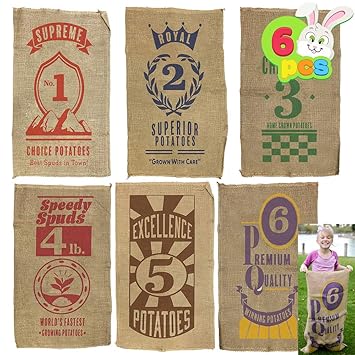 Buy Joyin 6 Pcs Burlap Bags 40a A X 24 Potato Sacks Racing Bags For All Ages Kids Easter Theme Party Favor Easter Eggs Hunt Game Activity Party Supplies Daƒcor Props Decorations Party