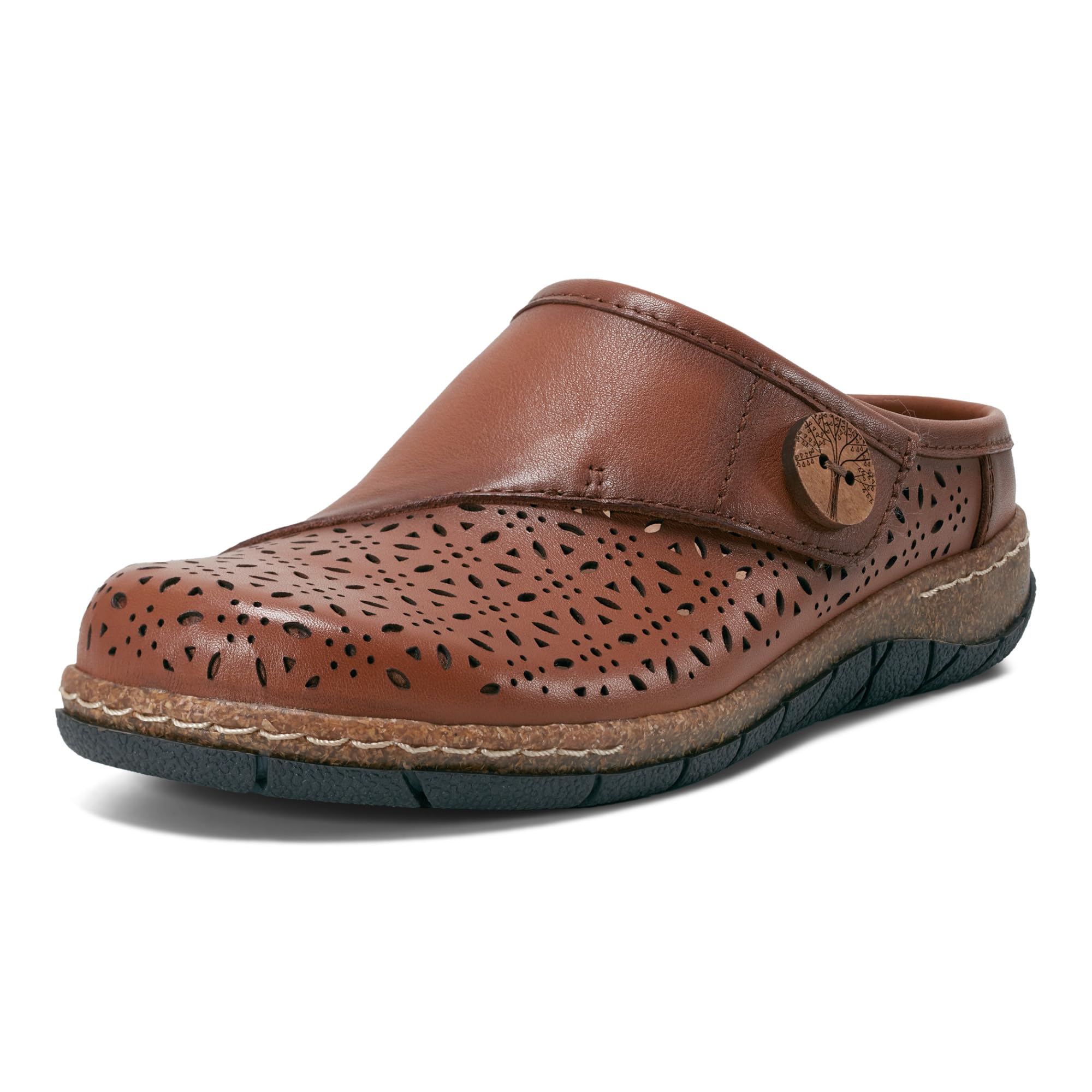 Earth® Erinn Casual Slip-on Flat Clogs,Medium Brown 210, 9 M