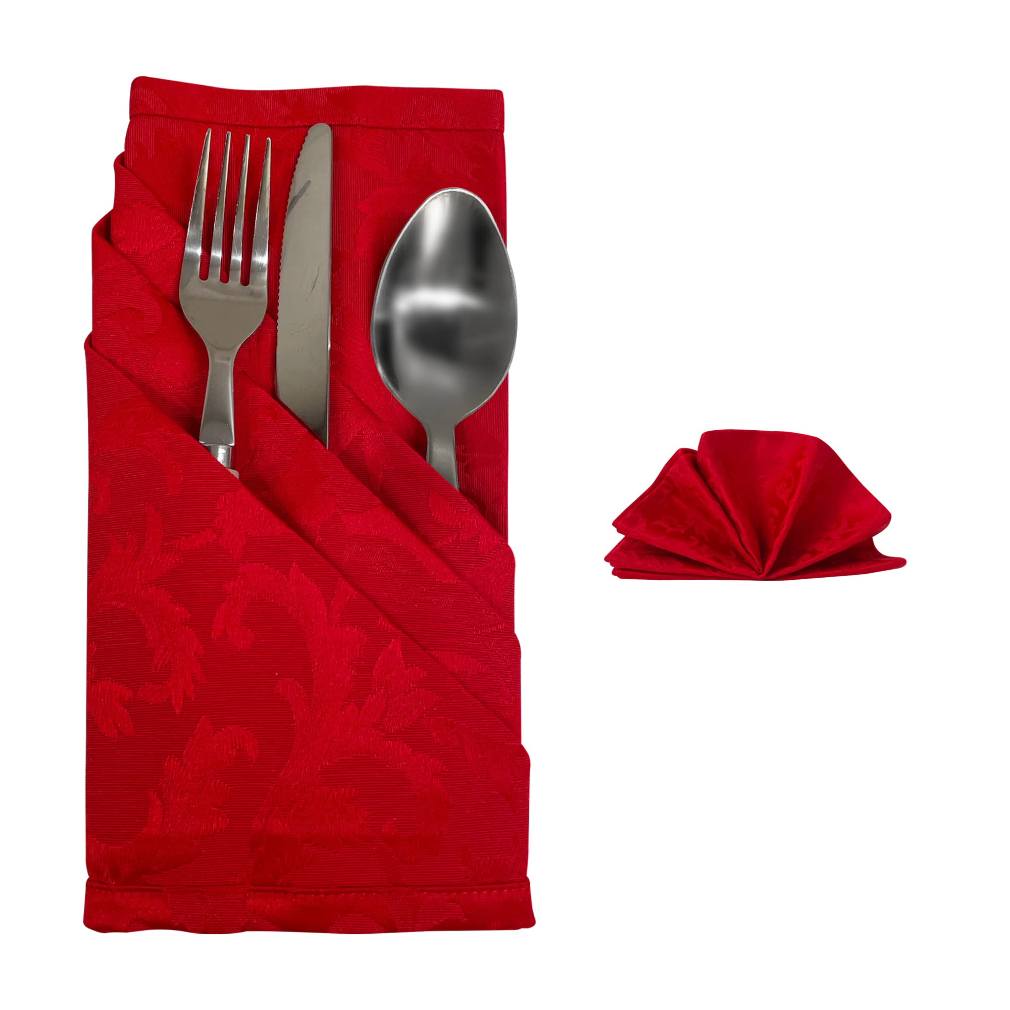 Giovanni Dolcinotti Christmas Collection | Set of 6 Red Christmas Napkins 45 x 45 cm Made in Italy