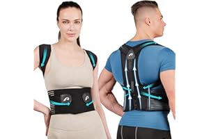 AOFIT Back Brace Posture Corrector for Women and Men,shoulder straightener posture corrector, Adjustable Full Back Support, Upper and Lower Back Pain Relief - Scoliosis,Hunchback,Hump,Thoracic,Spine Corrector black Medium Size