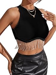 Milumia Women Concert Crop Tops Sleeveless Party