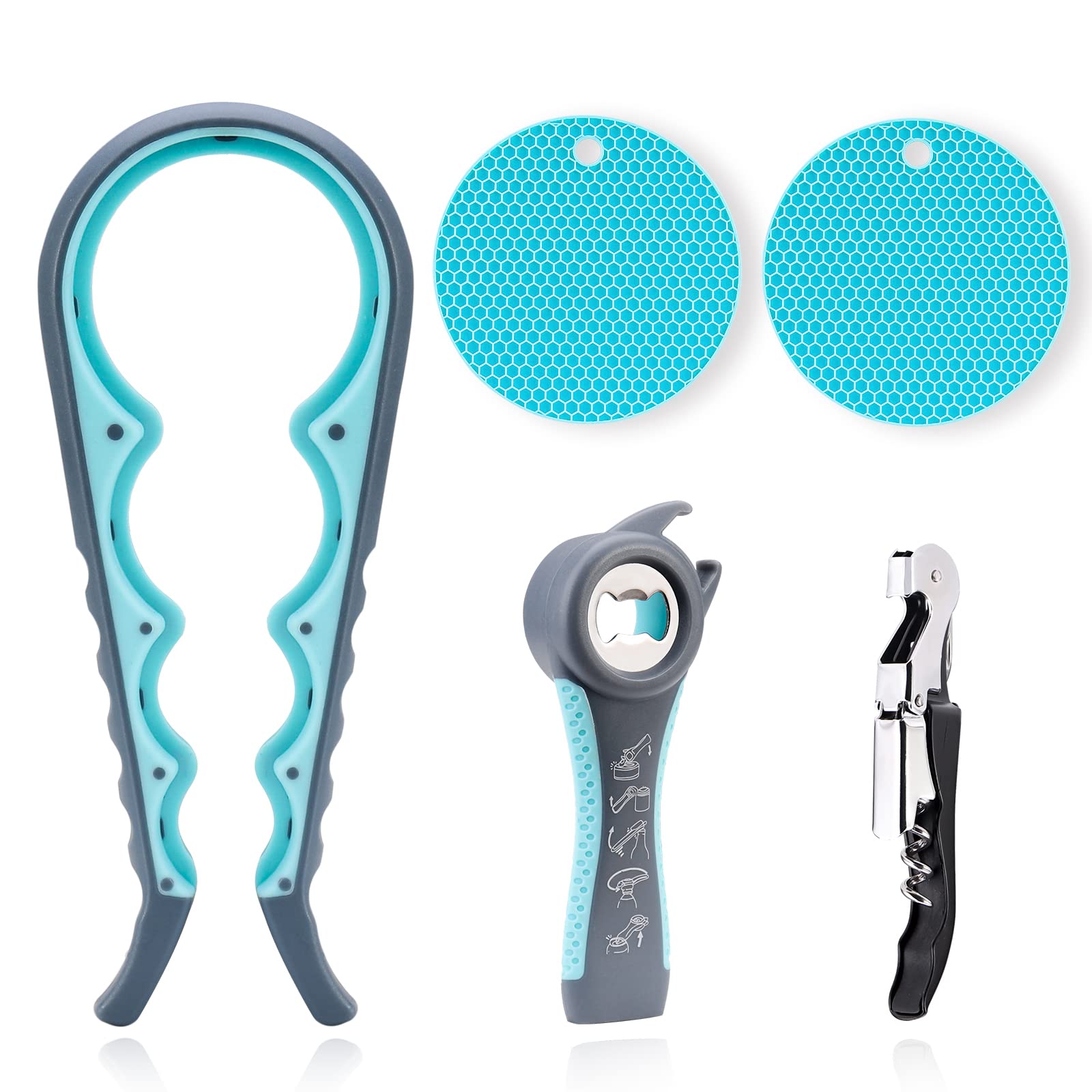 Photo 1 of Jar Opener Gripper For Seniors With Arthritis: Rubber Bottle Opener For Arthritic Hands - Silicone Jar Lid Openers Grippers For Opening Jars And Bottles - Easy Can Opener Gripper For Weak Hands