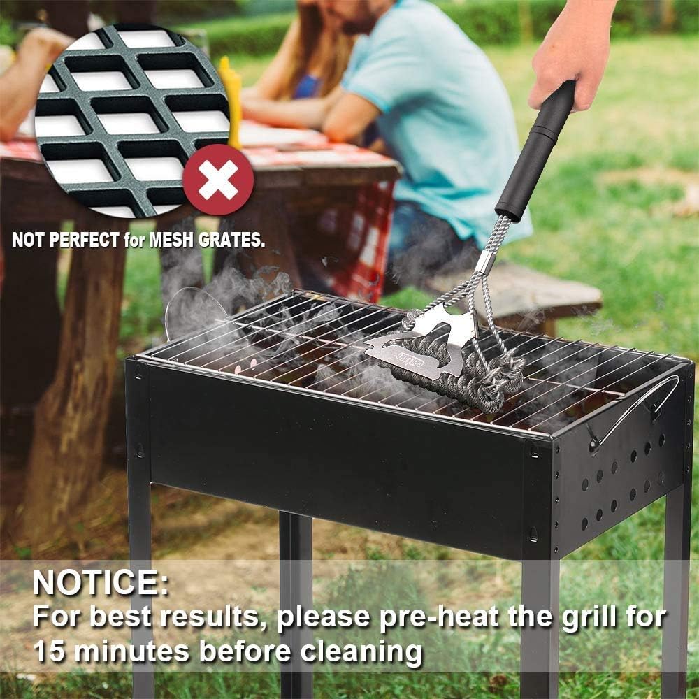 GRILLART Grill Brush Bristle Free & Scraper - Safe BBQ Brush for Grill - Non Wire Stainless Grill Cleaner/Cleaning Brush - Best Rated BBQ Accessories Scrubber - Safe for Porcelain/Gas/Charbroil Grates: Home & Kitchen