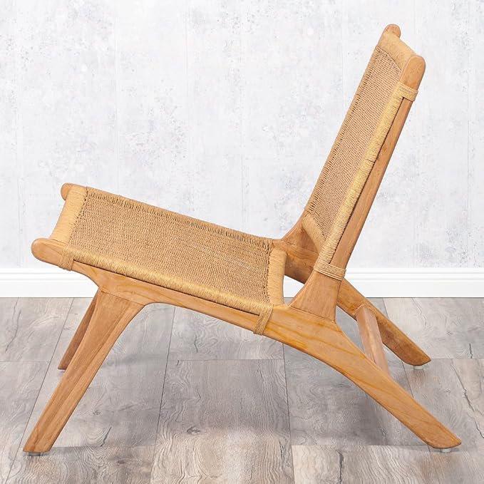 Stuhl Catan Teak Massiv Loomgeflecht Natural Rattan