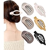 AWAYTR Flat Hair Clips For Women Lay Flat Claw Clip for Hair 6Pcs Large Hair Claw Clips for Driving Yoga (Matte - Brown Series)
