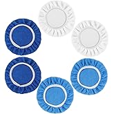 Classicseali 6pcs Buffer Pad,7-8 in Car Buffing Pads,Microfiber Polish Pad 3 Colors White, Sky Blue, Royal Blue, for Cars Waxing, Polishing, Cleaning and Cars Beauty