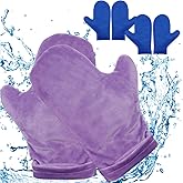 Hot & Cold Hand Therapy Gloves | Ice & Heat Therapy Pain Relieving Mittens | Microwavable & Freezable, Arthritis & Carpal Tunnel Relief (Purple)
