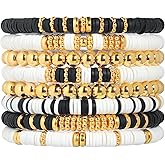 Lorenleya Mama Bracelet Mother's Day Birthday Holiday Gift Mom Beaded Bracelets For Women Stackable Beads Boho Bracelet Summer Beach Jewelry Set (Black)