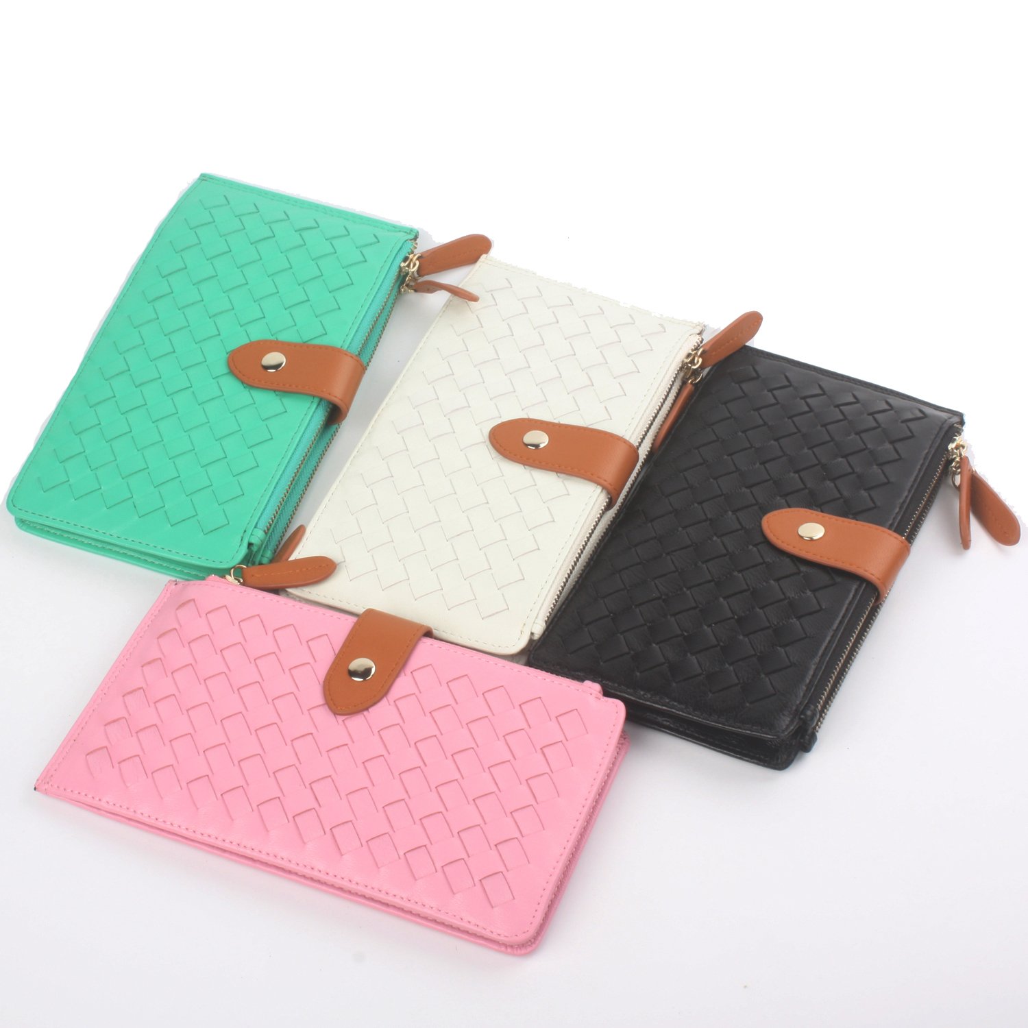 Women Fashion Bifold Genuine Leather Wallet Blocking Clutch Card Holder,Green