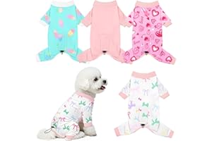 UNICORN CATCHER 4 Pack Dog Pajamas Pet Costumes Dog Jammies One-Piece Sweatshirt Adjustable Breathable Stretchy Clothes for Puppy Small Medium Large Dogs Girls Boys,M
