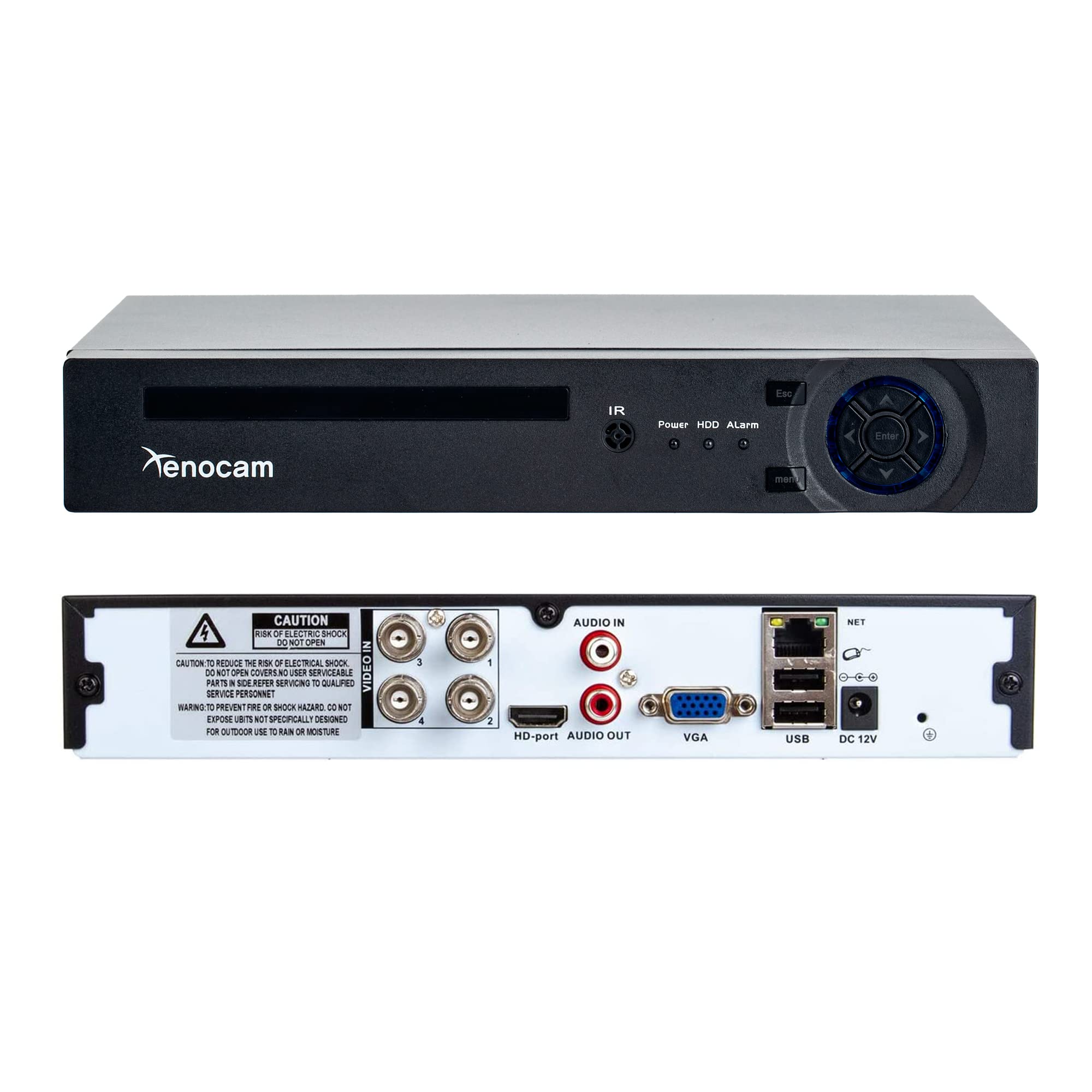 Xenocam 4CH 1080N Hybrid 5-in-1 AHD DVR (1080P NVR+1080N AHD+960H Analog+TVI+CVI) Standalone DVR CCTV Surveillance Security System Video Recorder Motion Detection HDD & Cameras not Included
