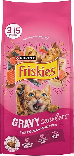 Purina Friskies remolinos de salsa con pollo y salmón, comida seca para — Comida para gatos