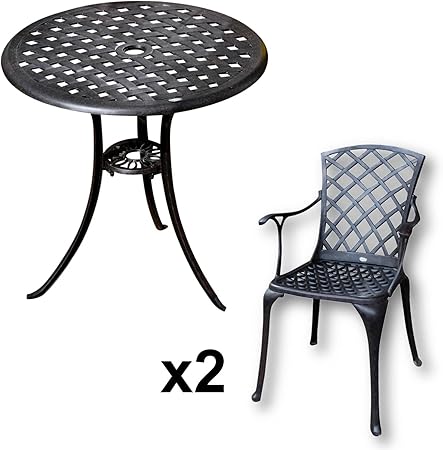 Amazon.de: Lazy Susan - BETTY Bistrotisch mit 2 Stühlen - Rundes