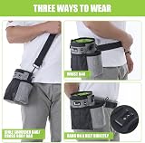 pecute Large Dog Treat Pouch Bag Water Bottle Holder Grey 5 Pockets view 4