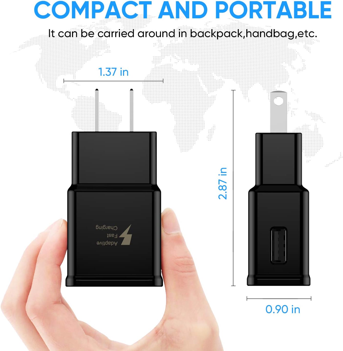 Adaptive Fast Charging Wall Charger Adapter Compatible Samsung Galaxy S6 S7 S8 S9 S10 / Edge/Plus/Active, Note 5,Note 8, Note 9,LG G5 G6 G7 V20 V30 ThinQ Plus EP-TA20JBE Quick Charge (2 Pack): Electronics