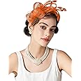 SWEETV Fascinators Headband with Feather, Women's Tea Party Hat for Kentucky Derby, Cocktail, Wedding, Fancy Dress Party