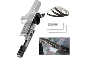 BEAMNOVA Mini Air Belt Sander for Woodworking Metal Working 20mm 3/4 Inch Handheld Angle Grinder with 3 Belts 80/100/120 Grit