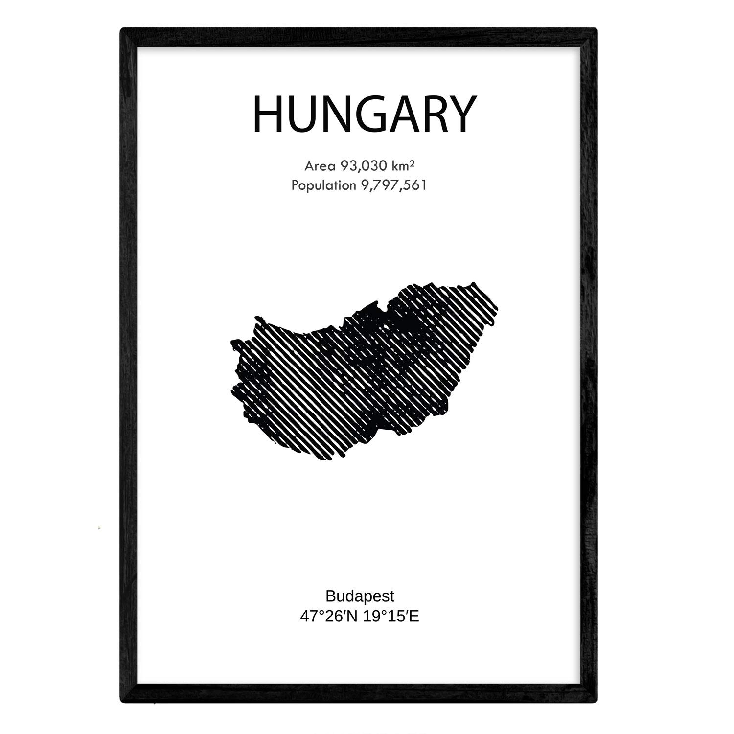 Nacnic Poster of Hungary. Sheets of countries and continents. A3 size — image 1