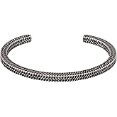 HAQUIL Retro Vintage Antique Geometric Herringbone Cuff Bracelet Jewelry Gift for Men and Women