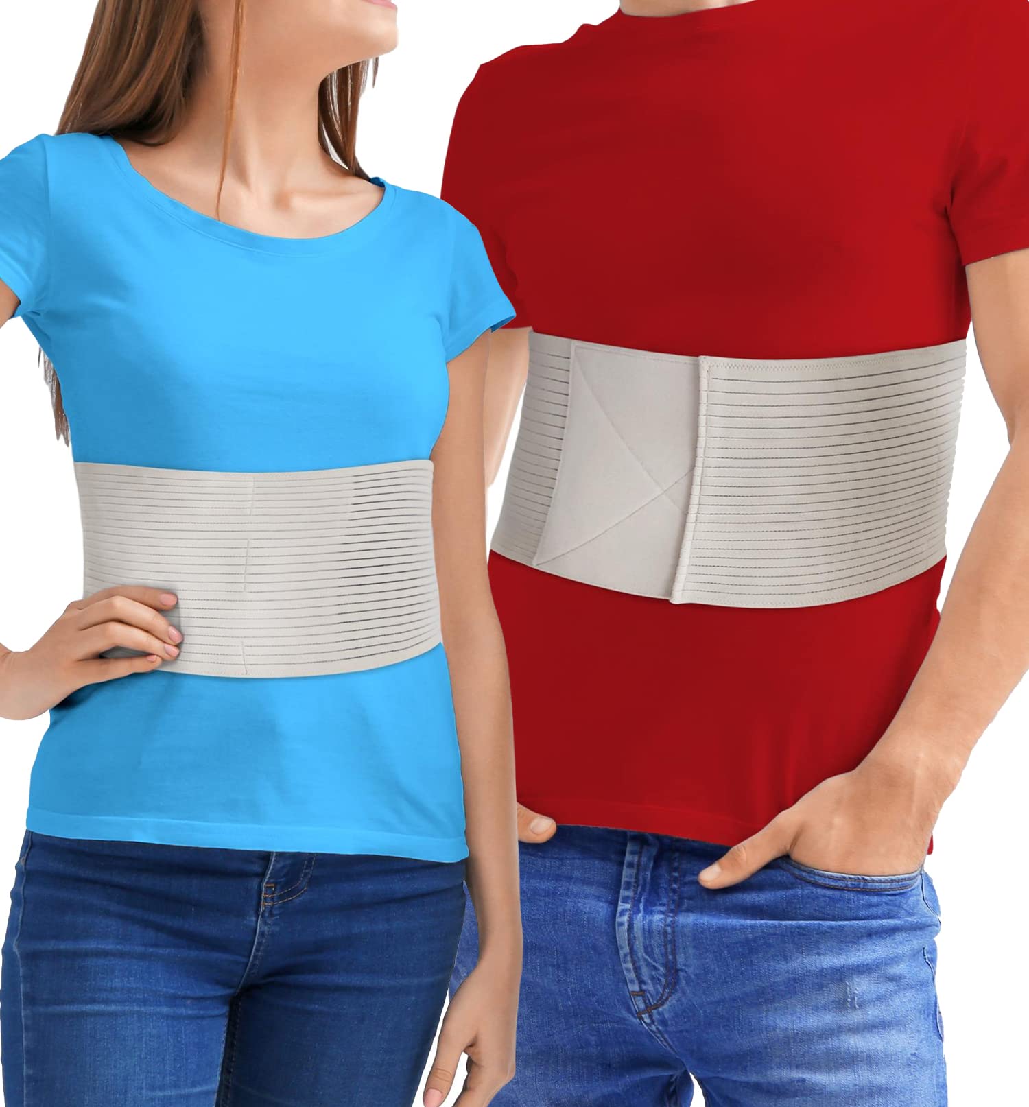 Rib Brace Chest Binder | Rib Belt to Reduce Rib Cage Pain | Chest Compression Support for Rib Muscle Injuries, Bruised Ribs | Breathable Chest Wrap Rib Brace for Women Men | (L/XL) (37" - 48")