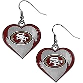 Siskiyou Sports NFL unisex-adult Heart Dangle Earrings