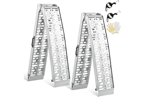gardhom 2PCS Truck Ramps 1500 lbs Capacity Aluminum Folding Loading Ramps for ATV, UTV, Motorcycle, Dirt Bike, Lawn Mower, Snow Blower