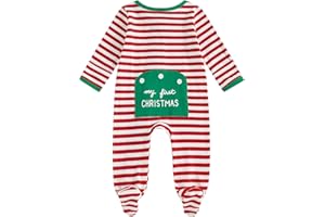 Seyurigaoka Newborn Baby Boy Girl Christmas Outfit My First Christmas Footed Romper Jumpsuit Gender Neutral Baby Clothes
