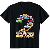 Kids 2nd Birthday For Boys Cars Vehicles ,Fire Truck, Airplane T-Shirt