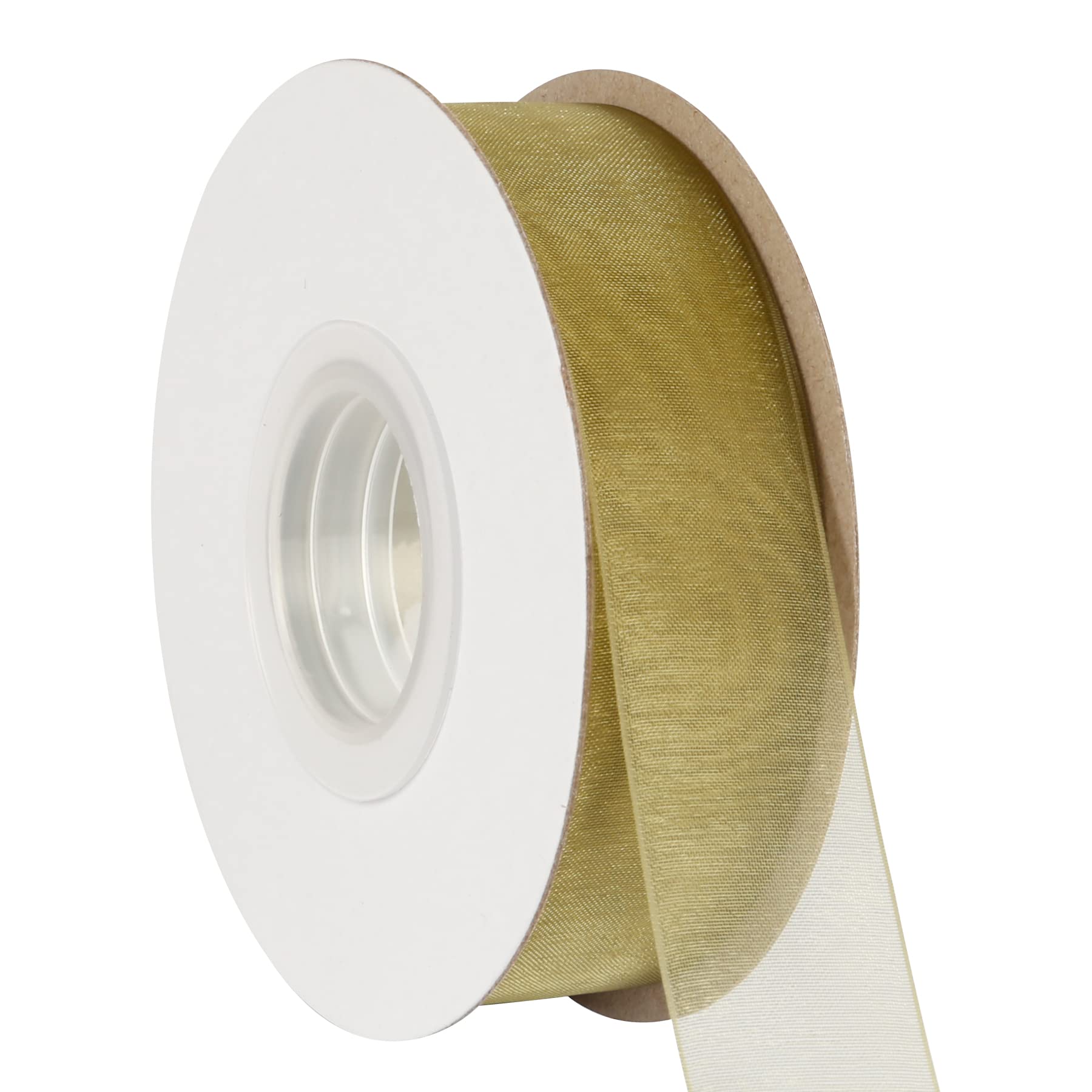 AVANAVA 25mm Wide Sheer Organza Ribbon Multi-Colors for Gift Wrapping Bouquet Wedding Decoration Floral Arrangement - 45 Meters (Moss)