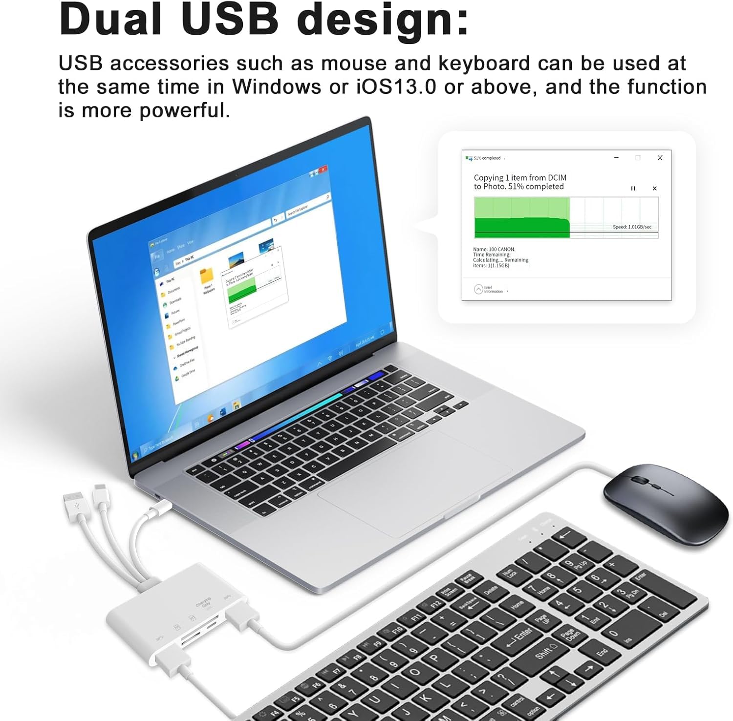 5-in-1 Speicherkartenleser, USB OTG Adapter & SD Kartenleser für iPhone/iPad, USB C und USB A Geräte mit Micro SD & SD Kartensteckplätzen, unterstützt SD/Micro SD/SDHC/SDXC/MMC 6