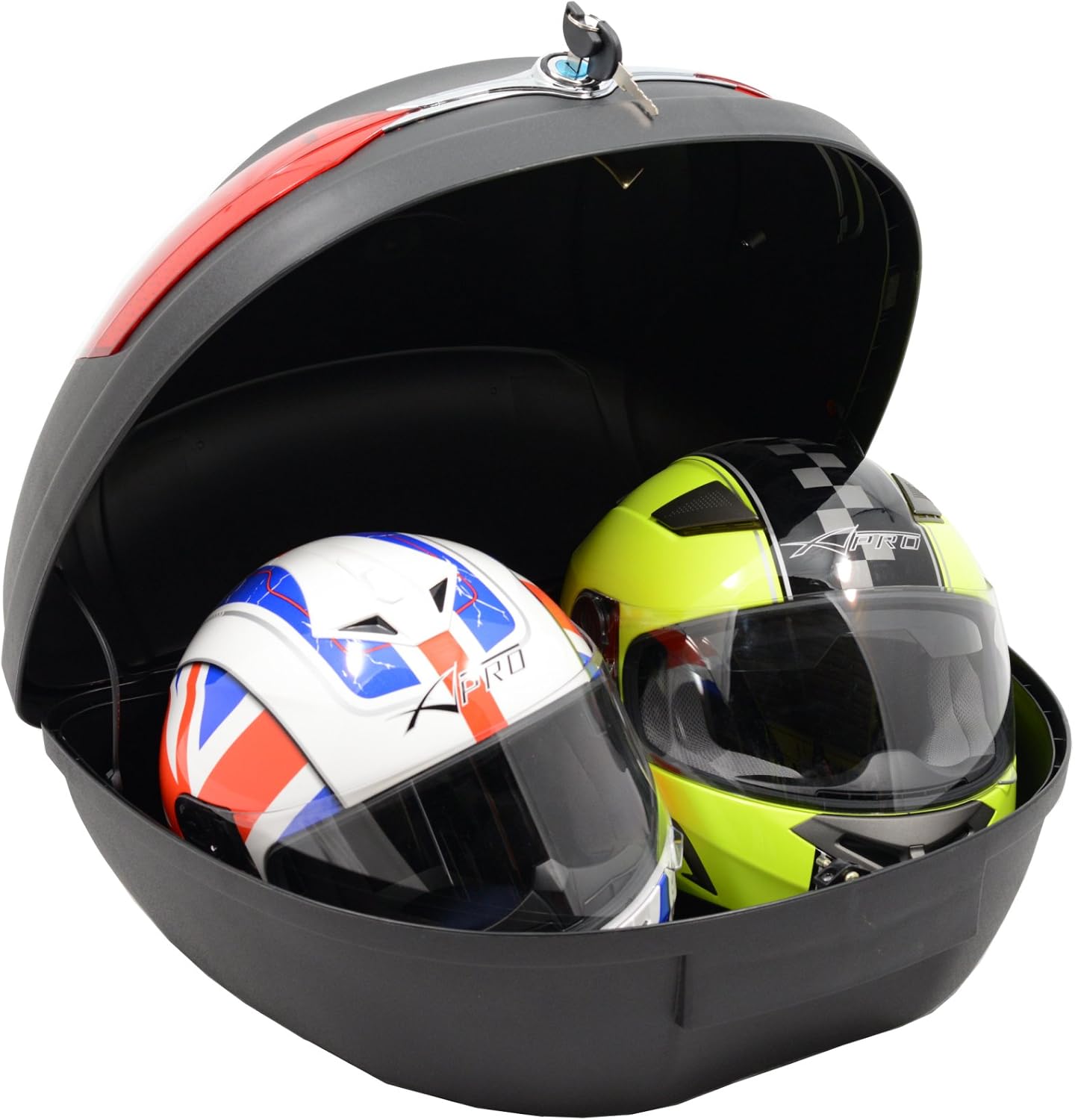 A-pro top case box, universal quick release, motorcycle scooter, luggage, quad, 48 LT, Black, 58x42x32 centimetres - Image 4
