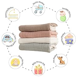 SE SOFTEXLY Cotton Blanket, 4-Layer White Throw