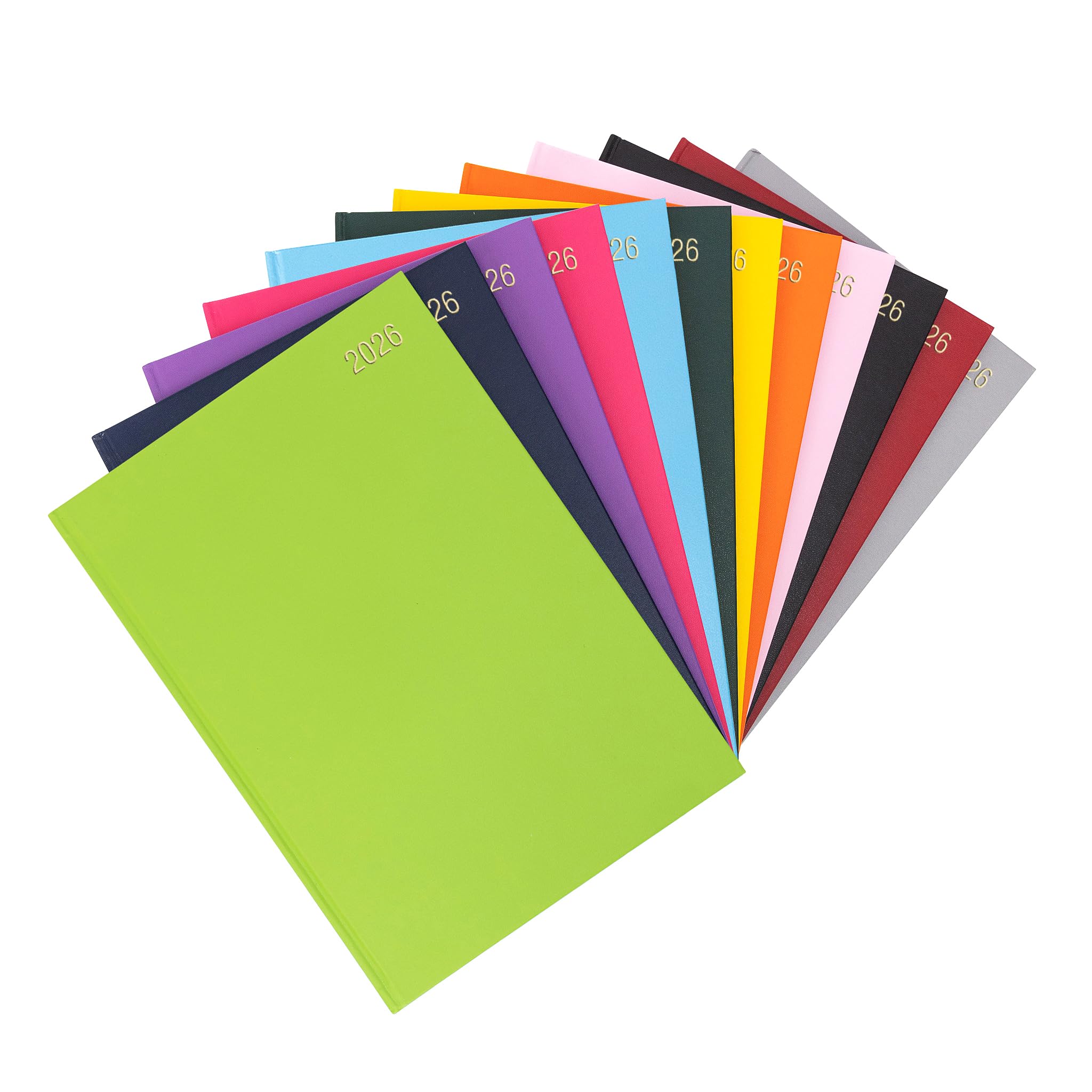 evelay 2026 Diary A4 A5 Day to Page Hardback Full Year Planner Organiser Journal (A4 Page a Day, Lime)